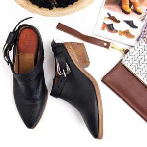 A.S. 98 . Black Leather Mule Boot